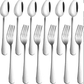 Huitich 12 piece cutlery set with polished stainless steel forks and spoons